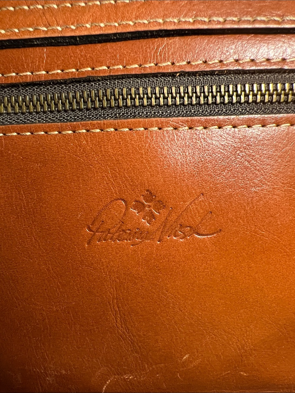 Patricia Nash Cognac Leather Envelope Clutch - Picture 4 of 9
